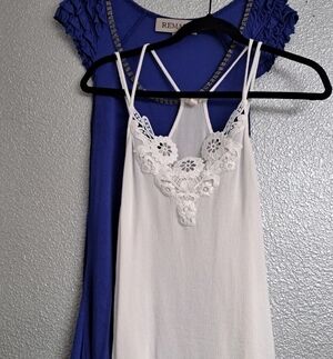 Bundle - Blue Top By Remain, White Top By Caution To The Wind  Size M